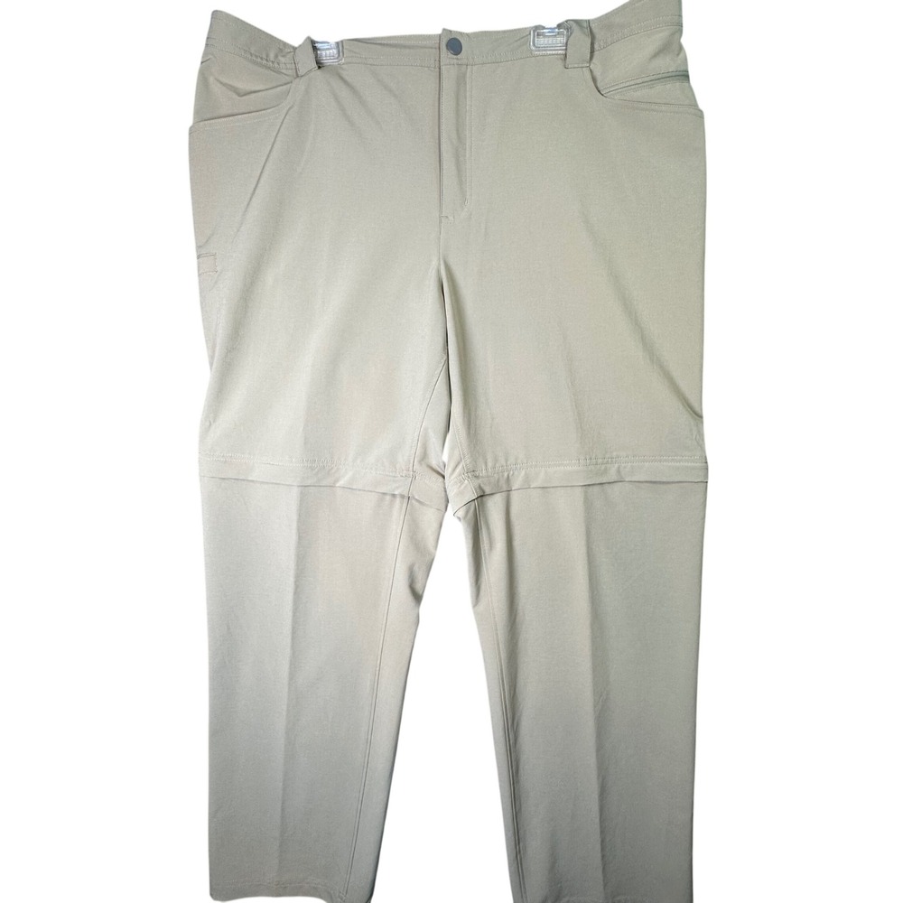 Field & Stream Mens Convertible Hiking Cargo Pants Zip Off Khaki Tan 2XL Stretch